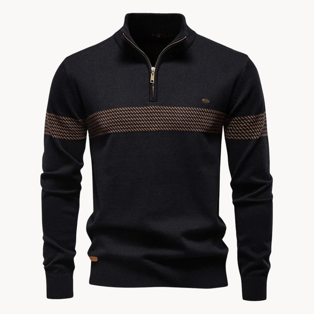 Beauregard Stripe Knit Sweater - Black