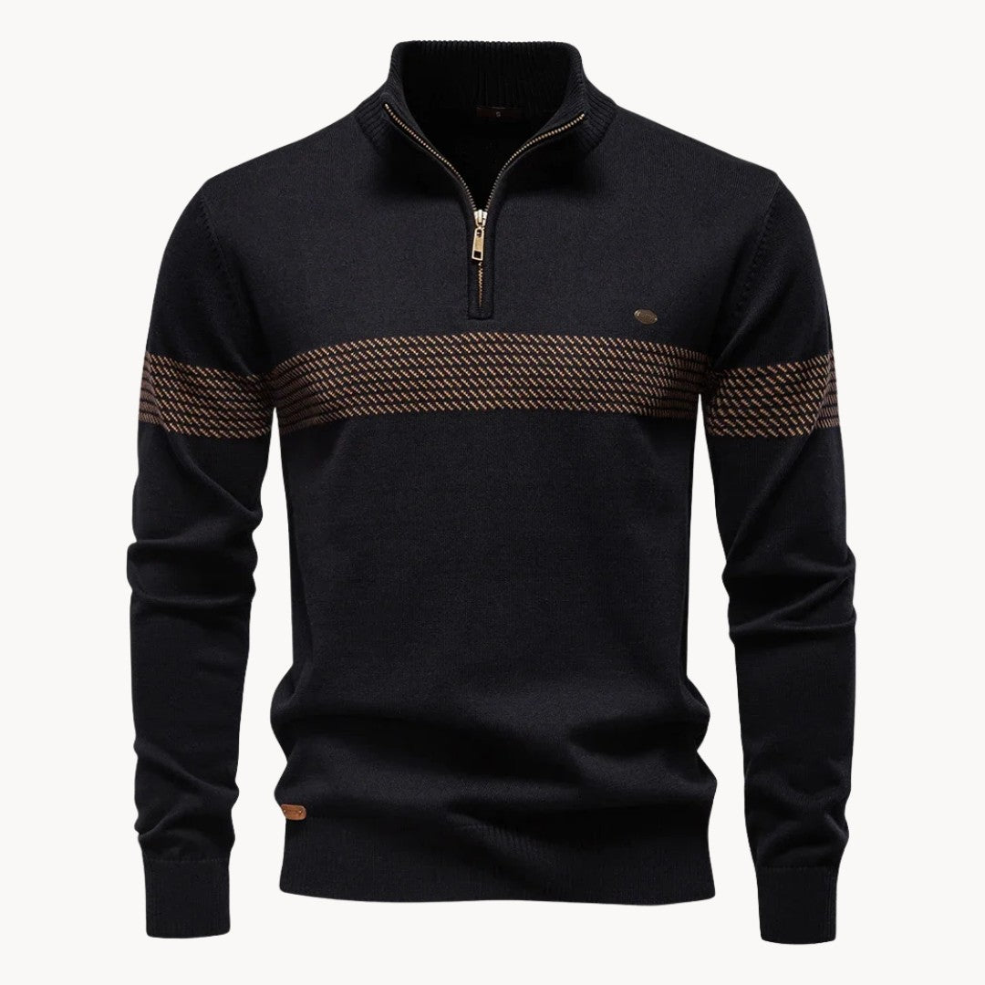 Beauregard Stripe Knit Sweater - Black