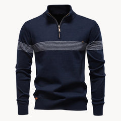 Beauregard Stripe Knit Sweater - Navy