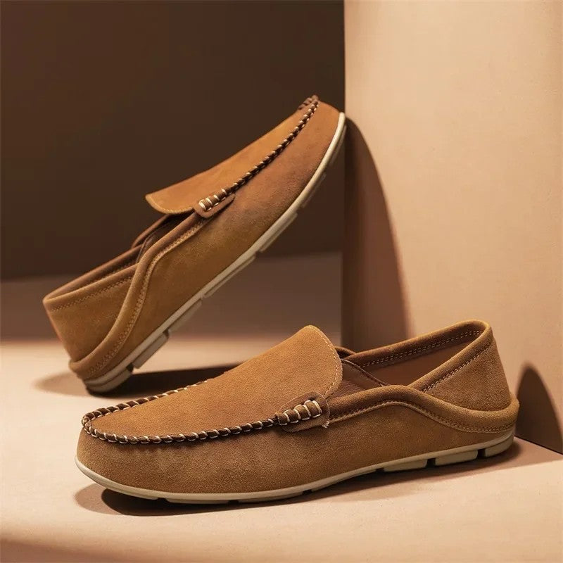 Belgravia Suede Leather Loafers - Sand