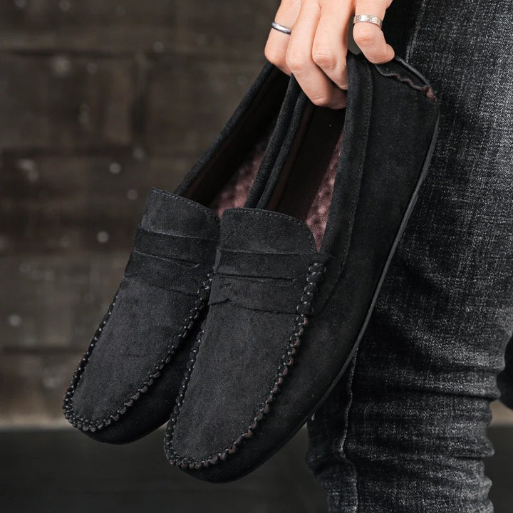 Belgravia Suede Driving Loafers - Black