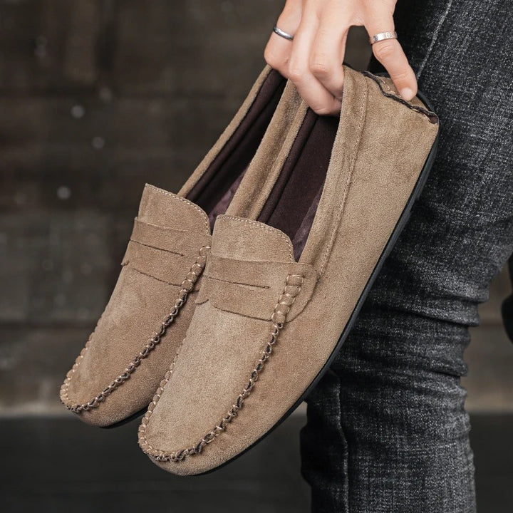 Belgravia Suede Driving Loafers - Desert Khaki