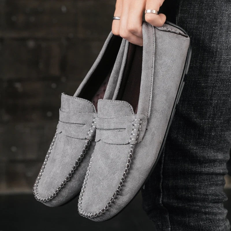 Belgravia Suede Driving Loafers - Slate Gray