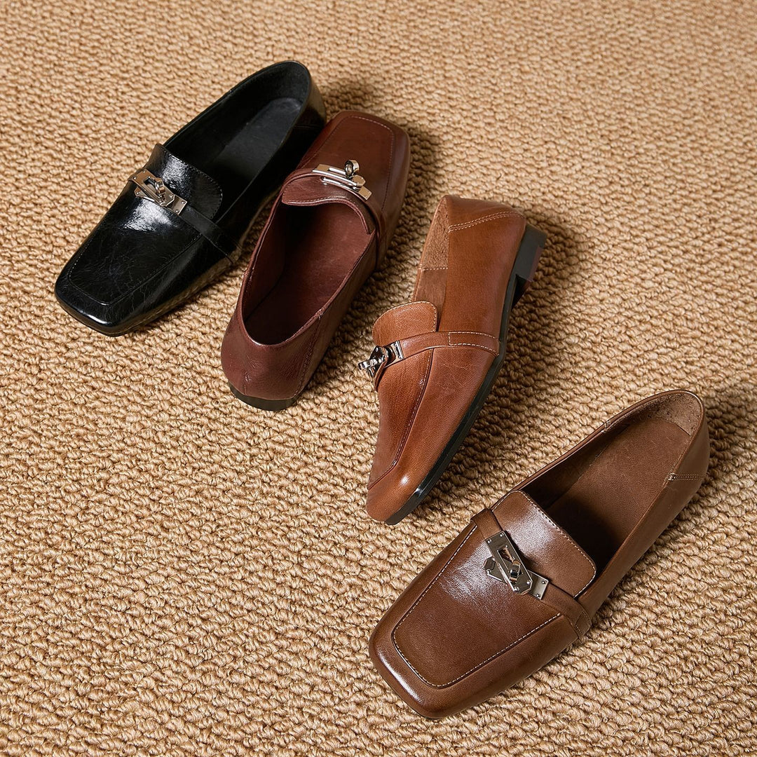 Bellagio Leather Square Pumps