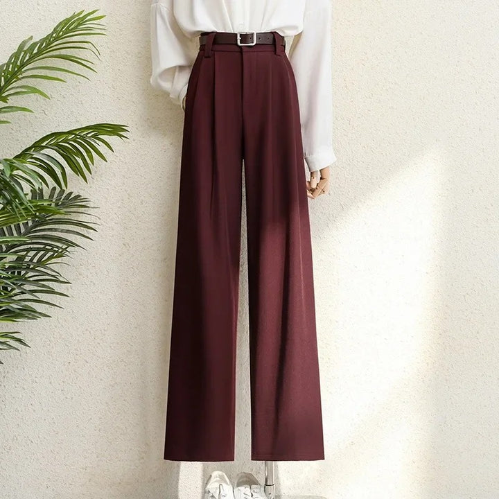 Bellagio Wide Leg Trousers - Deep Burgundy