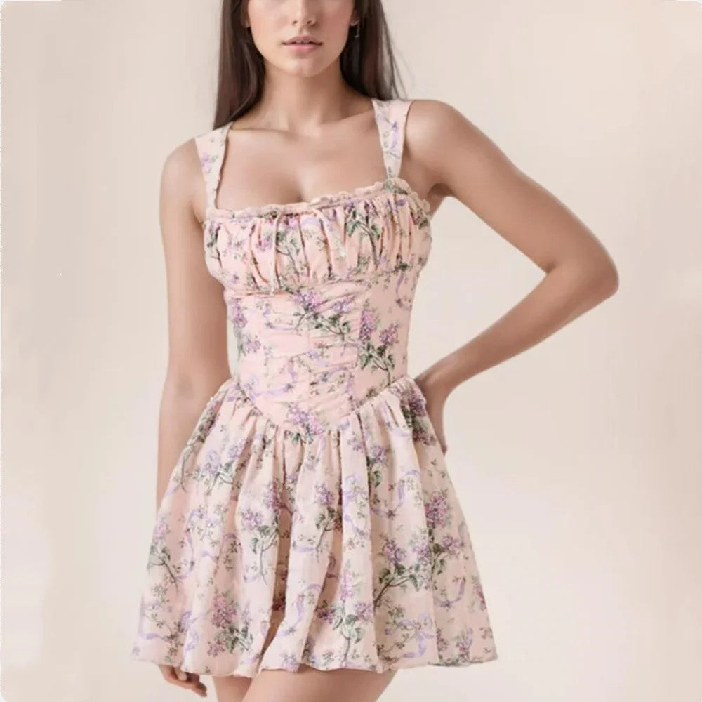Bellami Floral Mini Dress - Pink Floral