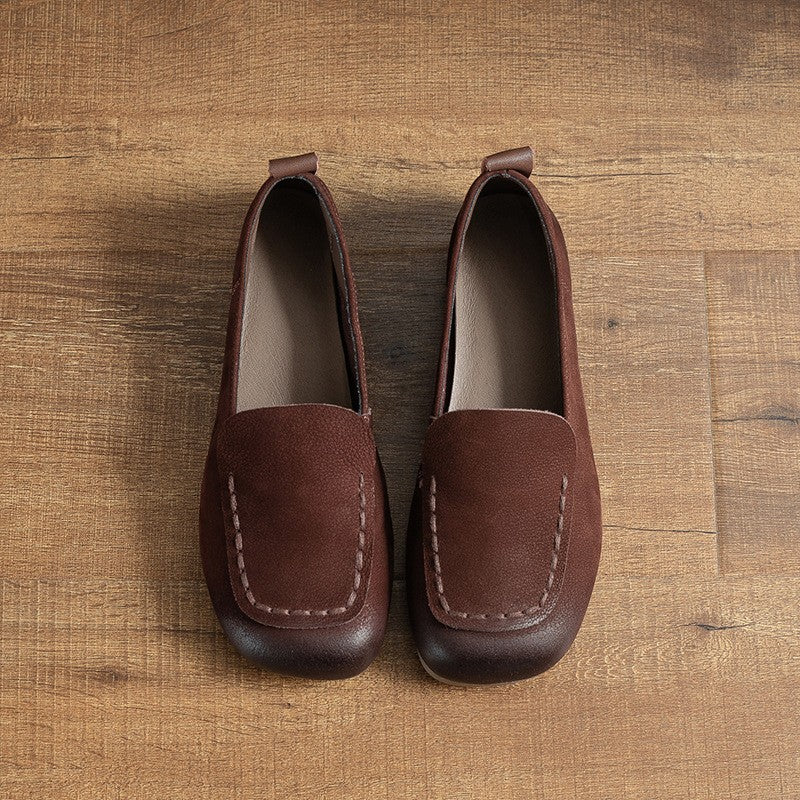 Bellucchi Genuine Leather Square Toe Loafers