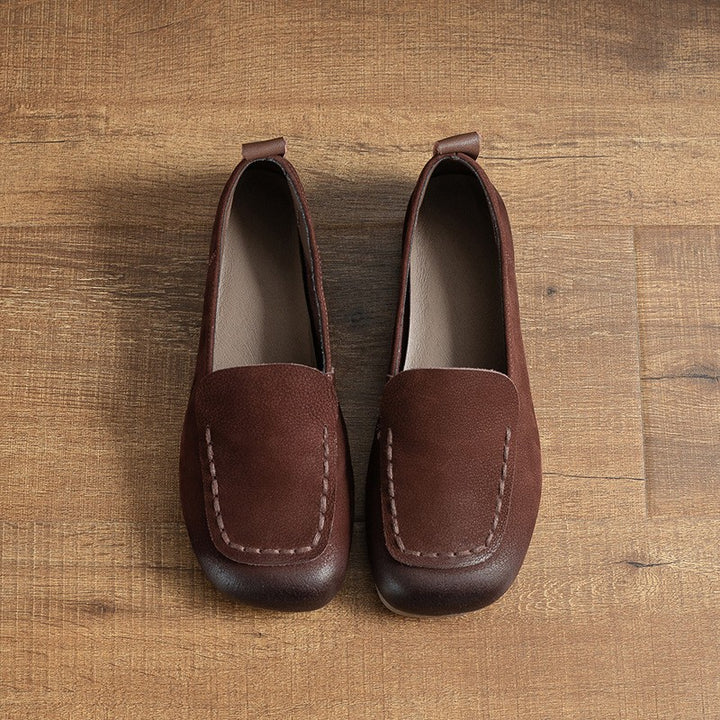 Bellucchi Genuine Leather Square Toe Loafers