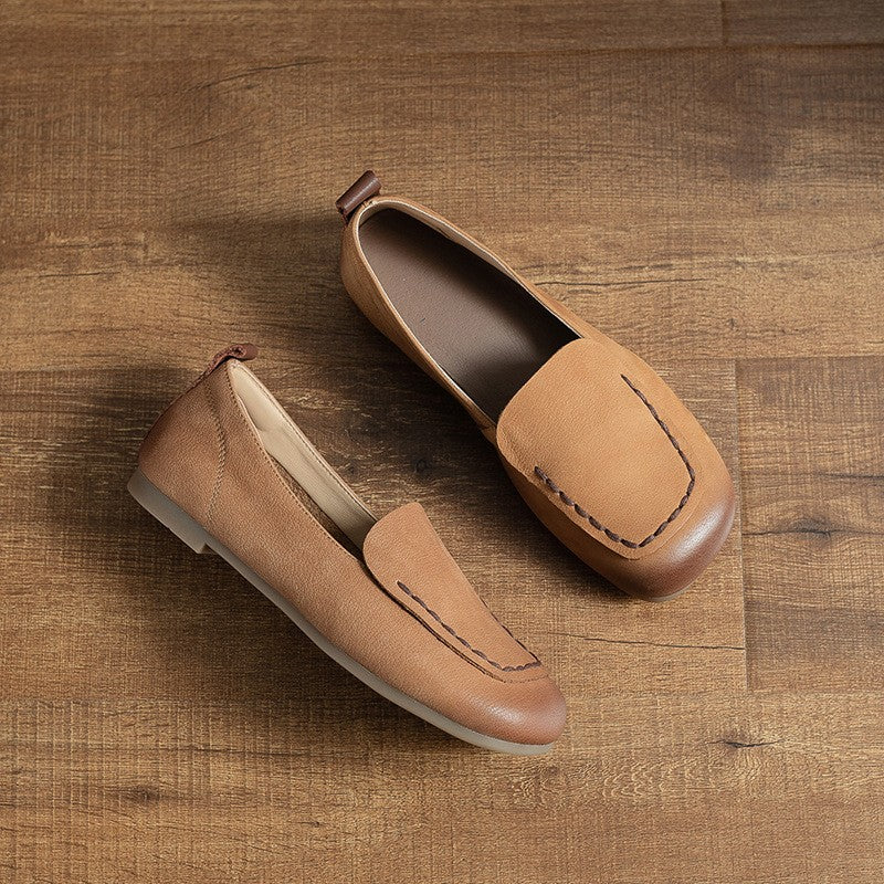 Bellucchi Genuine Leather Square Toe Loafers