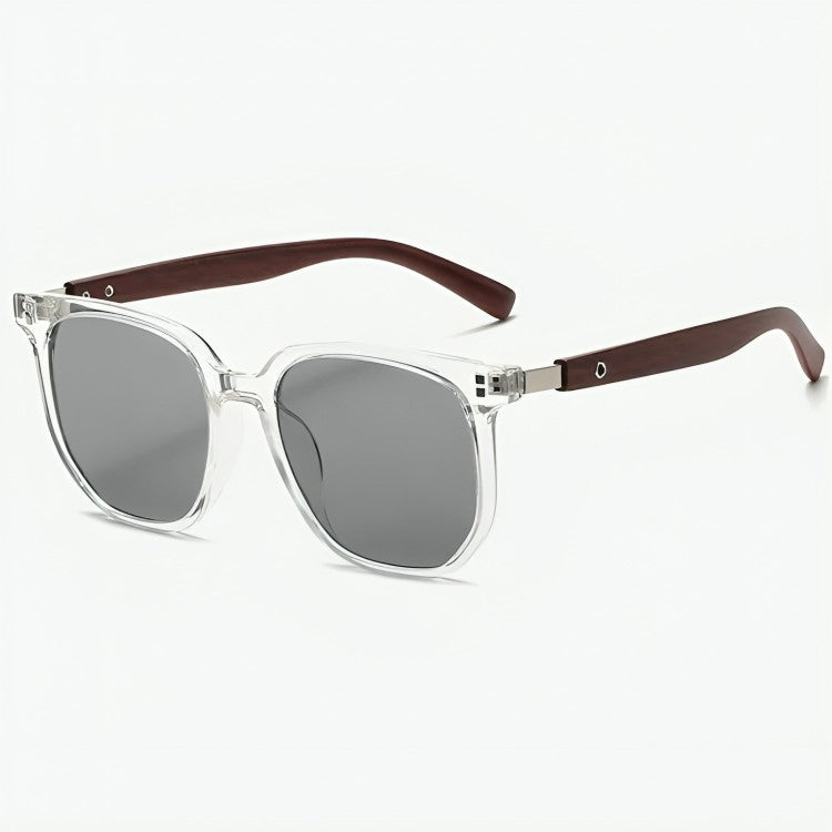 Biarritz Handcrafted Wooden Sunglasses - Clear Smoke
