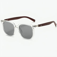 Biarritz Handcrafted Wooden Sunglasses - Clear Smoke