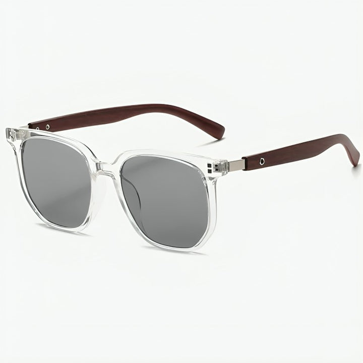 Biarritz Handcrafted Wooden Sunglasses - Clear Smoke