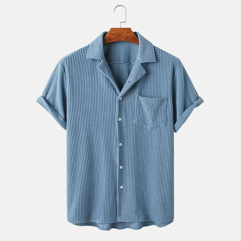 Biarritz Knit Button-Up Shirt - Marine Blue