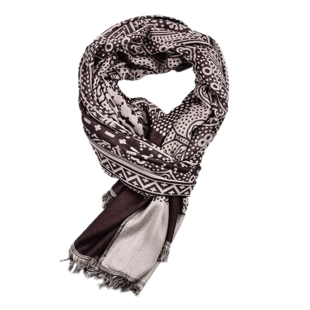 Bordeaux Soft Cotton Scarf - Espresso
