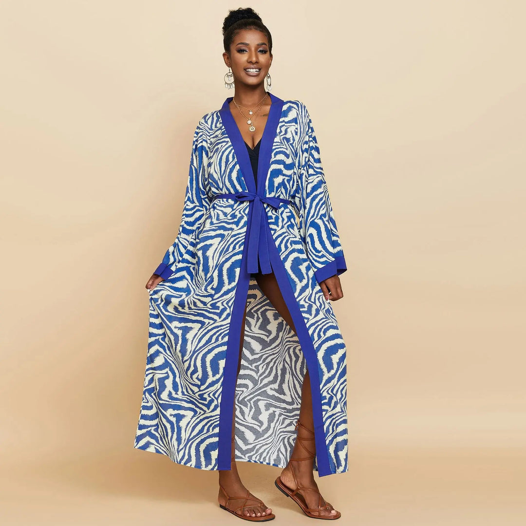 Cala Tie-Dye Cover-Up - Cobalt Zebra