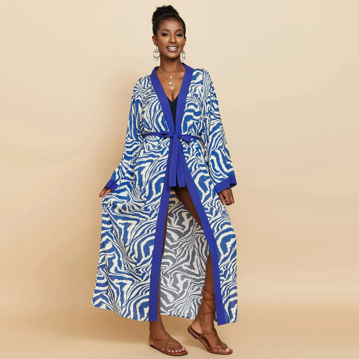 Cala Tie-Dye Cover-Up - Cobalt Zebra