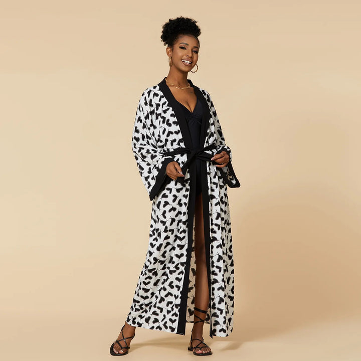 Cala Tie-Dye Cover-Up - Monochrome Abstract