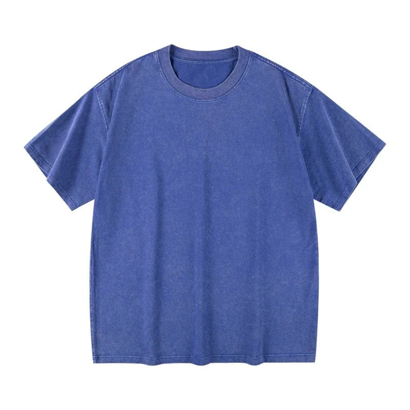Caledon Washed Cotton T-Shirt - Cobalt Wash
