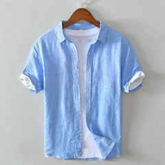 Cannes Linen Shirt - Sky Blue
