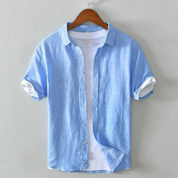 Cannes Linen Shirt - Sky Blue