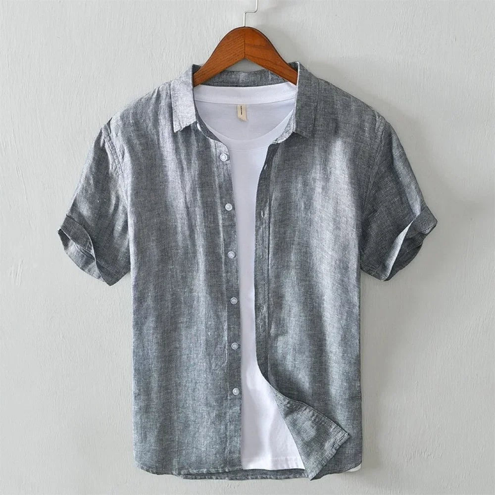 Cannes Linen Shirt - Stone Gray