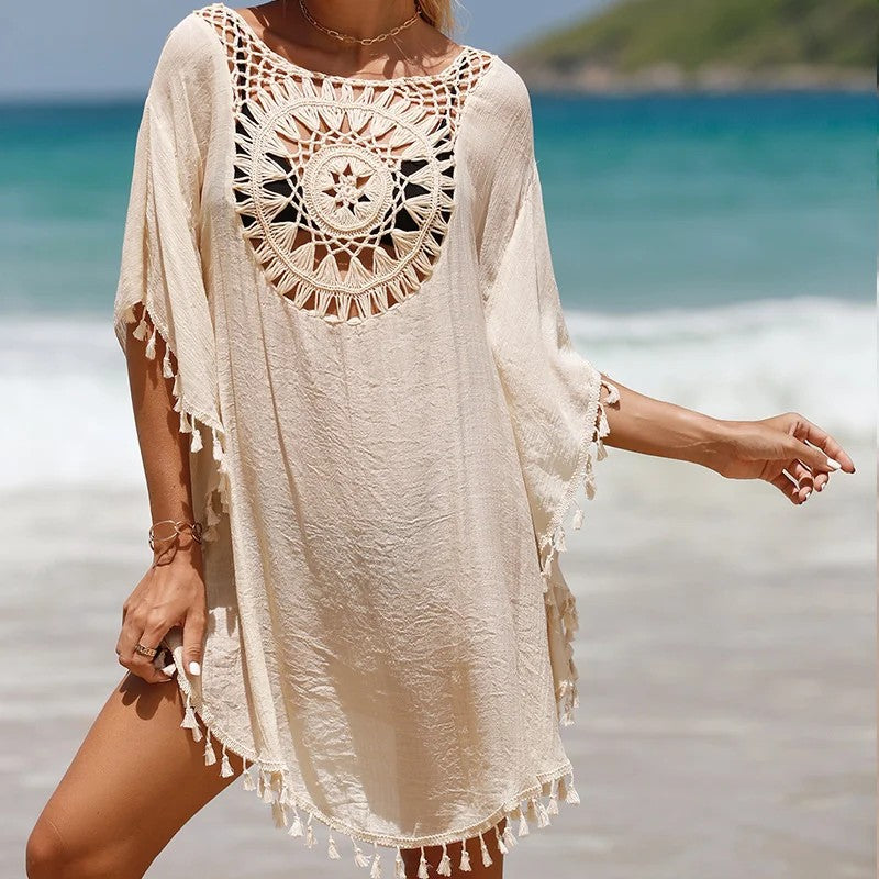Capri Crochet Beach Dress - Sand