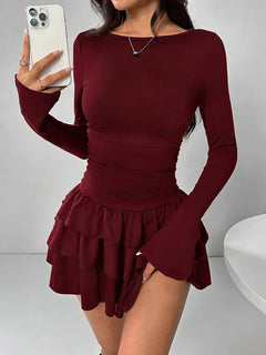 Catania Slim Knit Dress - Burgundy