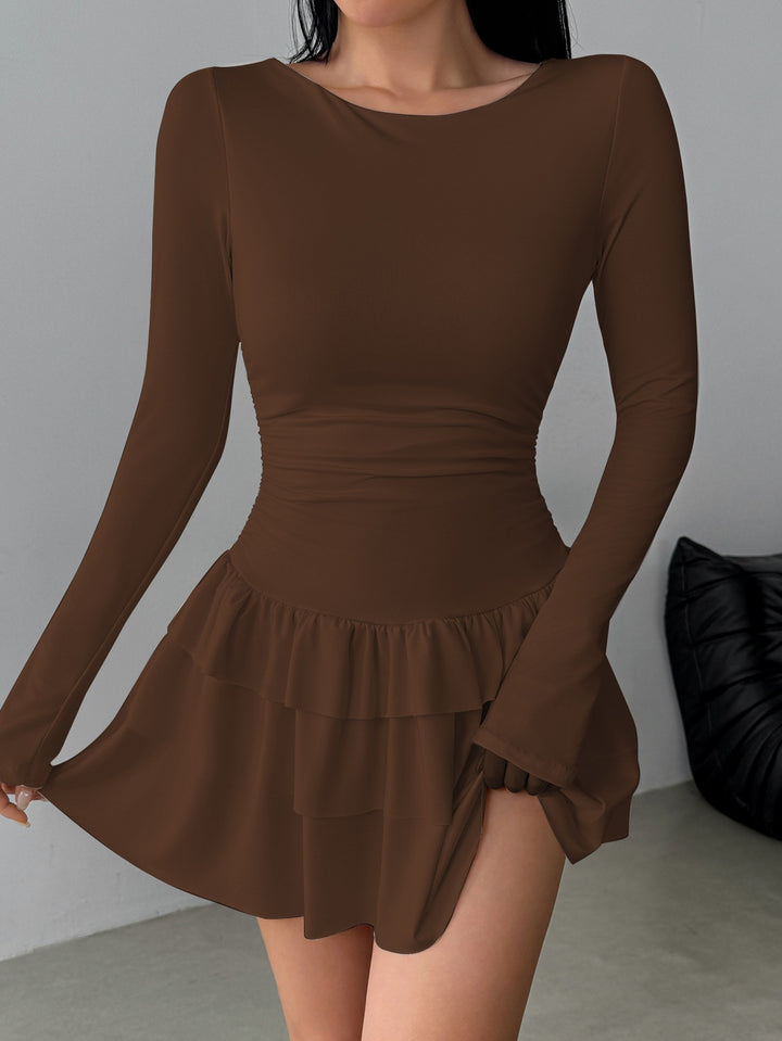 Catania Slim Knit Dress - Espresso Brown
