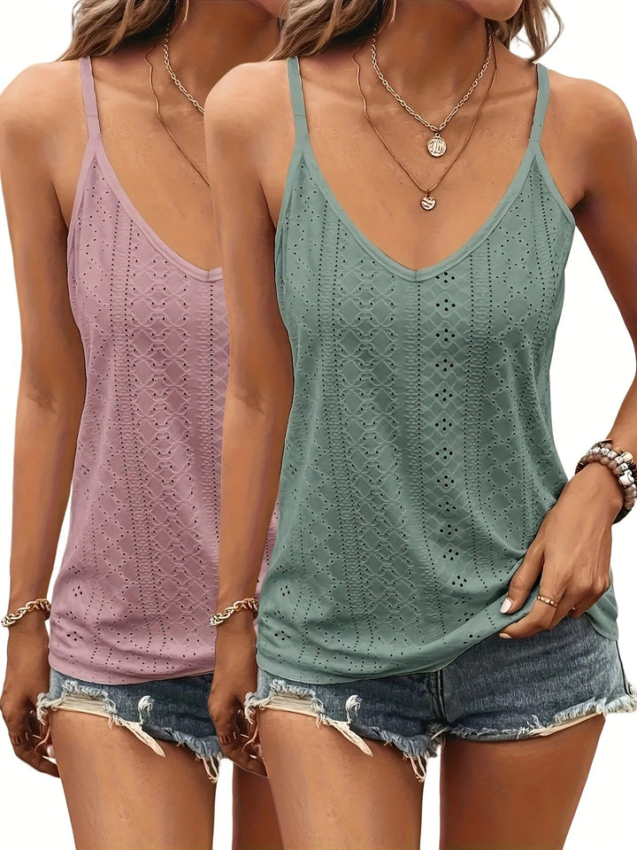 Chanoire Perforated V-Neck Set