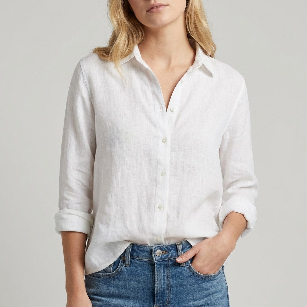 Chantilly Relaxed Button Blouse - Ivory
