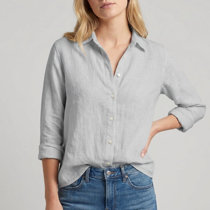 Chantilly Relaxed Button Blouse - Pewter