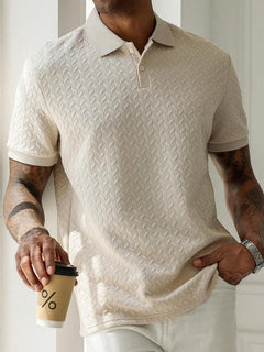 Corelli Jacquard Polo - Sandstone
