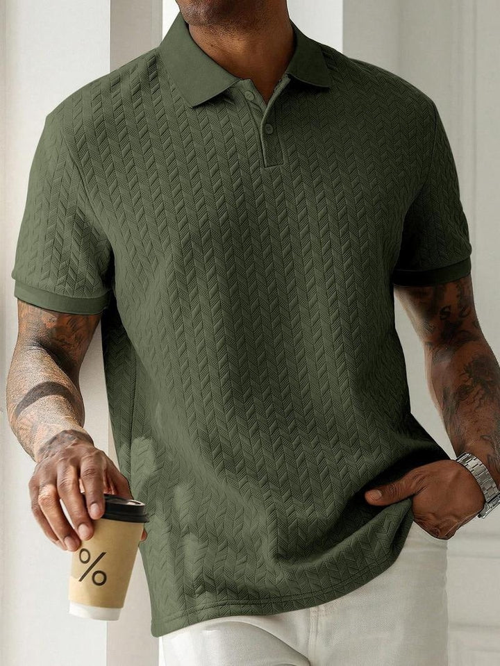 Corelli Jacquard Polo - Forest Green