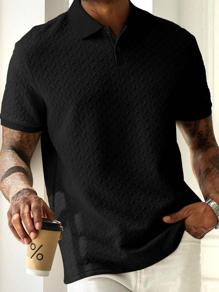 Corelli Jacquard Polo - Obsidian