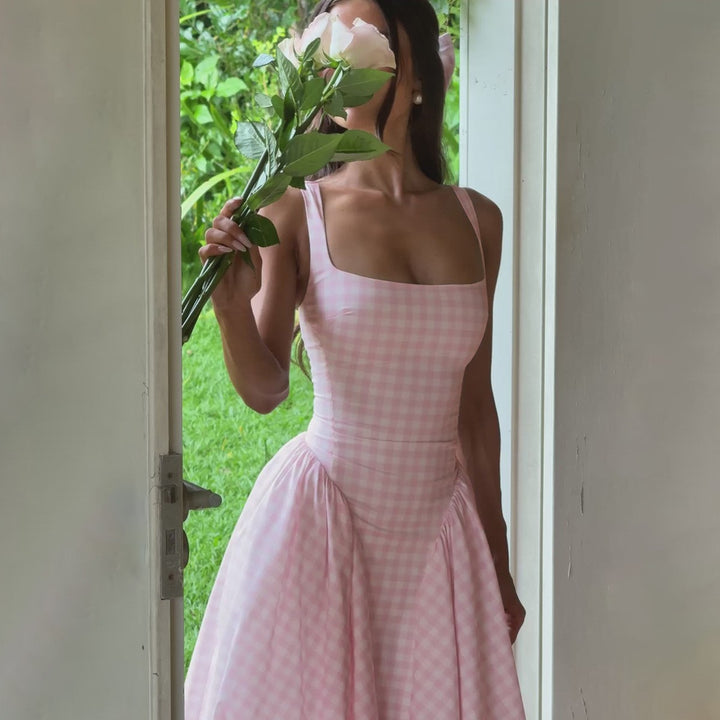 Corelli Plaid Cami Dress - Rose Pink