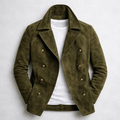 Cortez Double-Breasted Pea Coat - Hunter Green