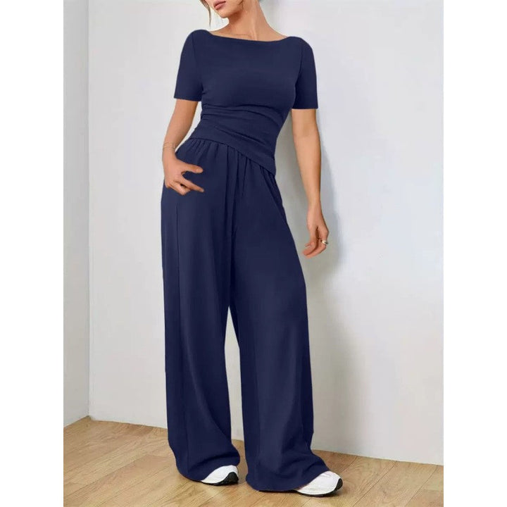 Cremona Wide Leg Knit Set - Sapphire