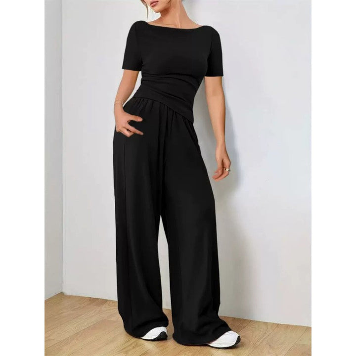 Cremona Wide Leg Knit Set - Black