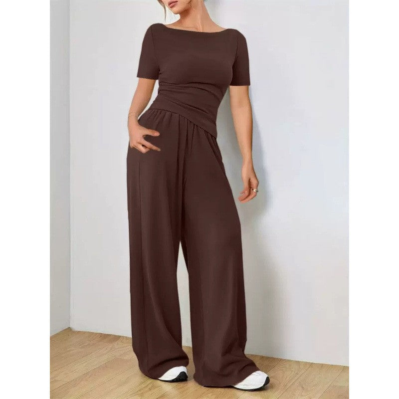 Cremona Wide Leg Knit Set - Espresso