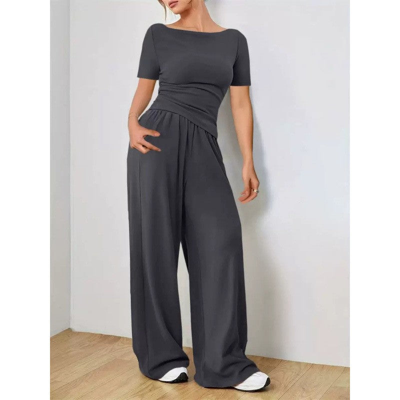 Cremona Wide Leg Knit Set - Gray