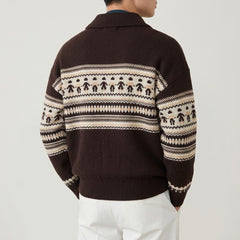 Davos Fair Isle Zip Sweater