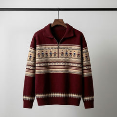 Davos Fair Isle Zip Sweater
