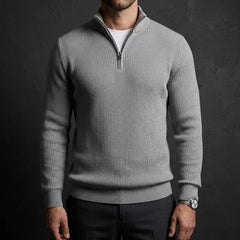 Davos Ribbed Quarter Zip Sweater
