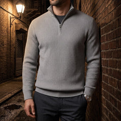 Davos Ribbed Quarter Zip Sweater