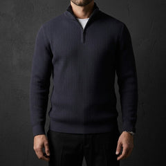 Davos Ribbed Quarter Zip Sweater