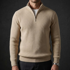 Davos Ribbed Quarter Zip Sweater