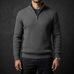 Davos Ribbed Quarter Zip Sweater