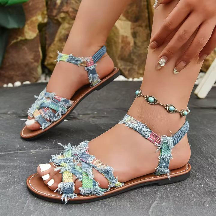 Tricarico Frayed Denim Sandals