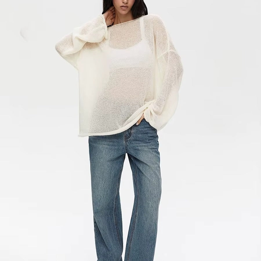 Aria Sheer Knit Pullover