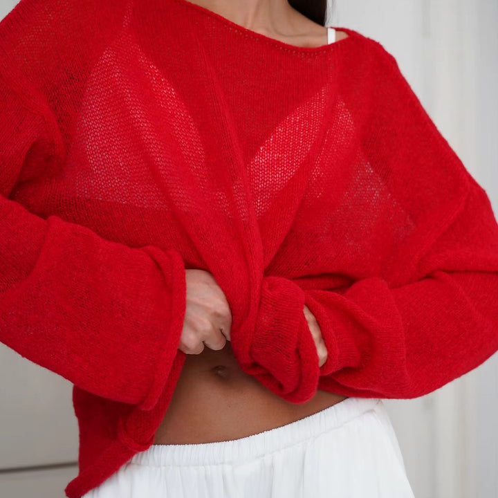 Aria Sheer Knit Pullover